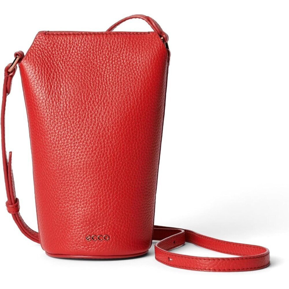 Small Leather Crossbody Bag Pebbled Goji Berry Water-efficient Compact